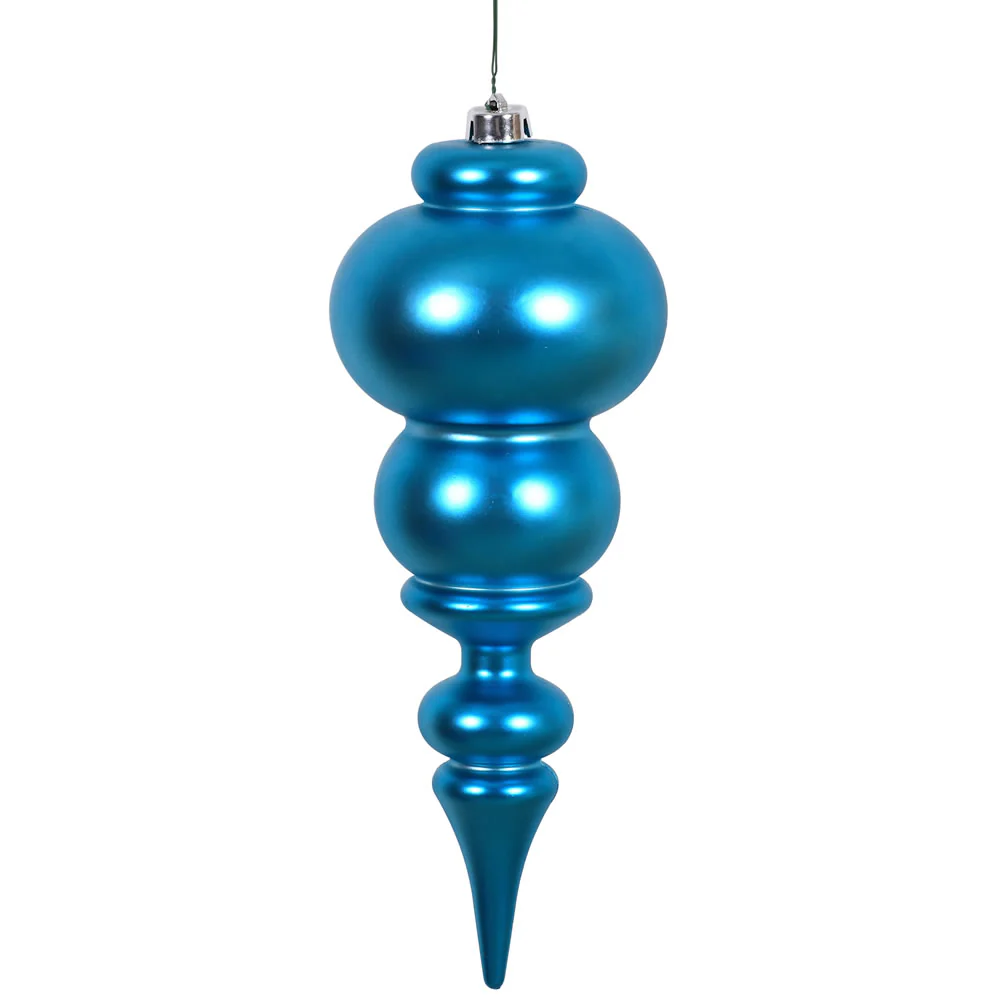 Vickerman 14 in. Turquoise Matte Finial Christmas Ornament