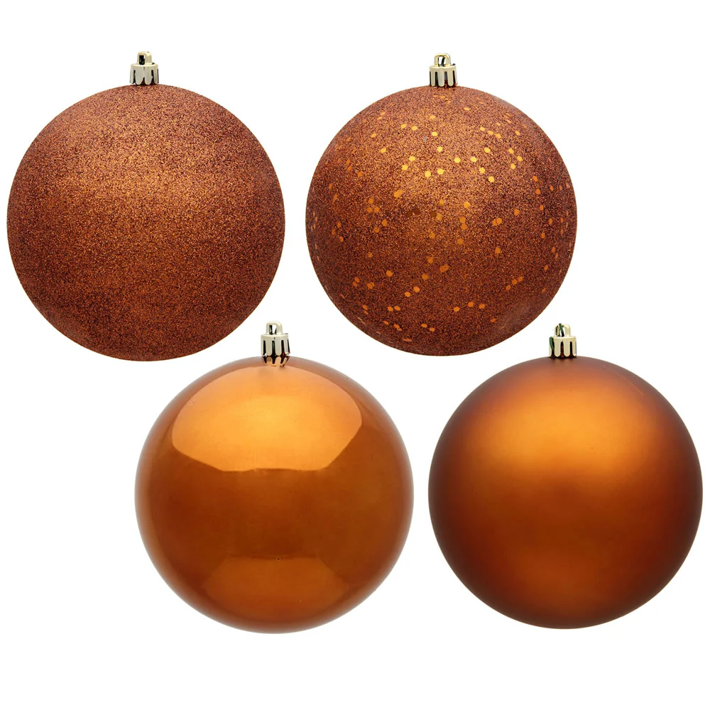 Vickerman 2.4 in. Copper Ball 4-Finish Asst Christmas Ornament