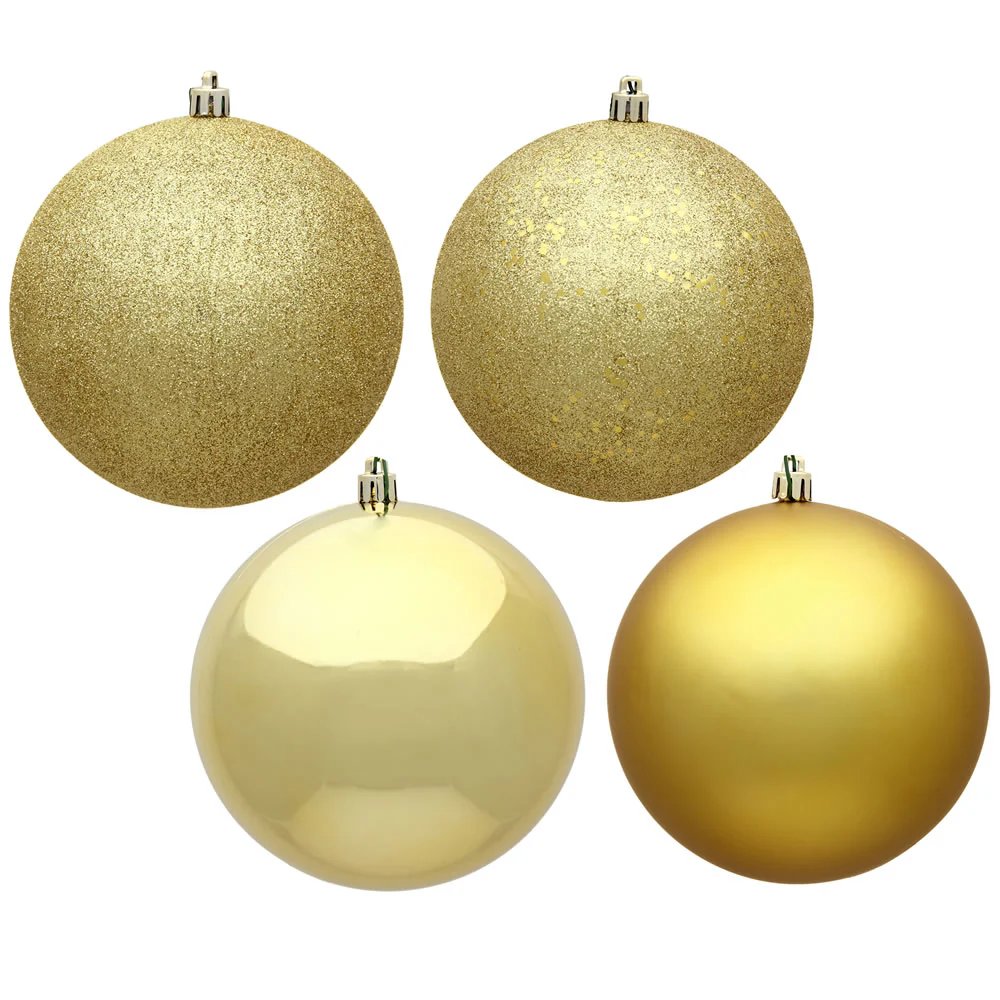 Vickerman 3 in. Gold Ball 4-Finish Asst Christmas Ornament