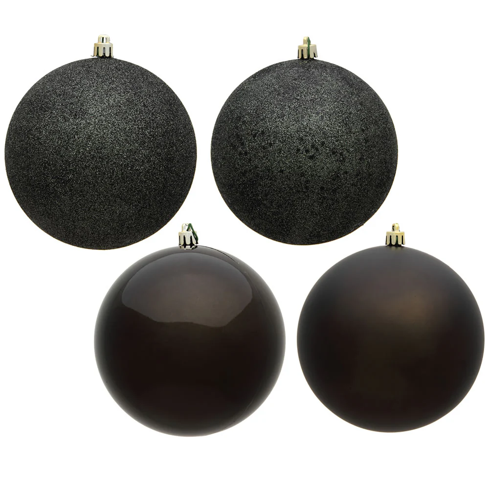Vickerman 3 in. Gunmetal Ball 4-Finish Asst Christmas Ornament