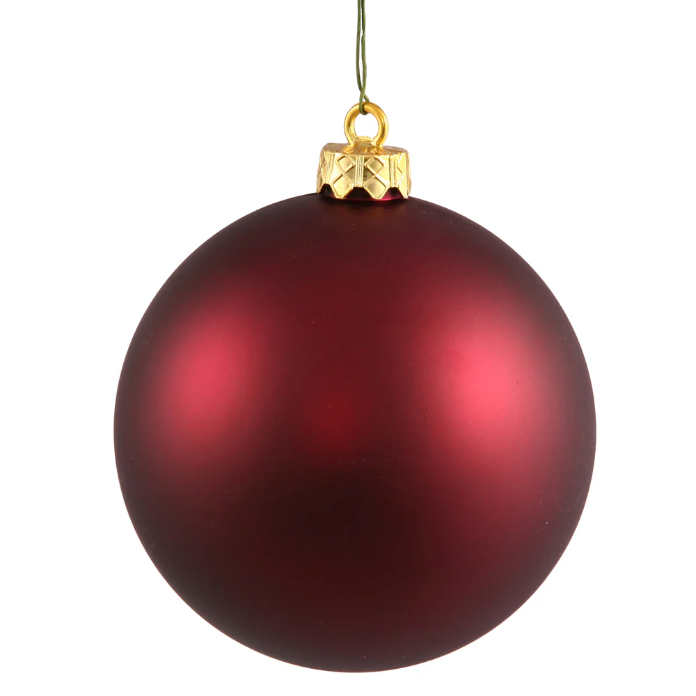 Vickerman 3 in. Wine Matte Ball Christmas Ornament