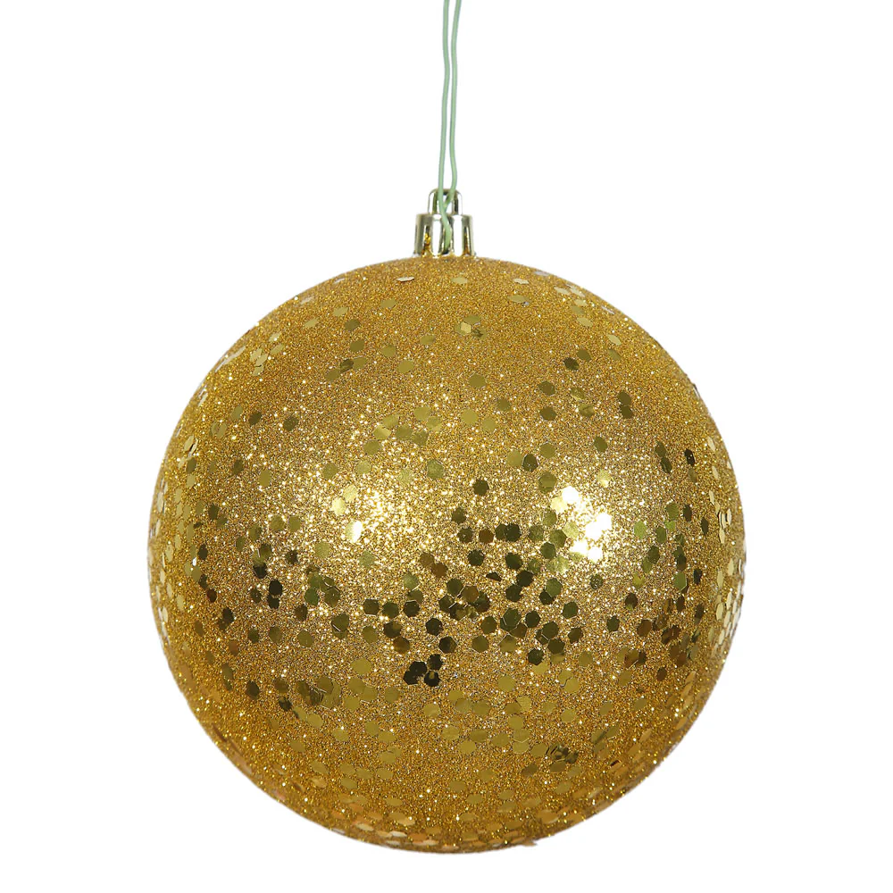 Vickerman 4.75 in. Antique Gold Ball Christmas Ornament