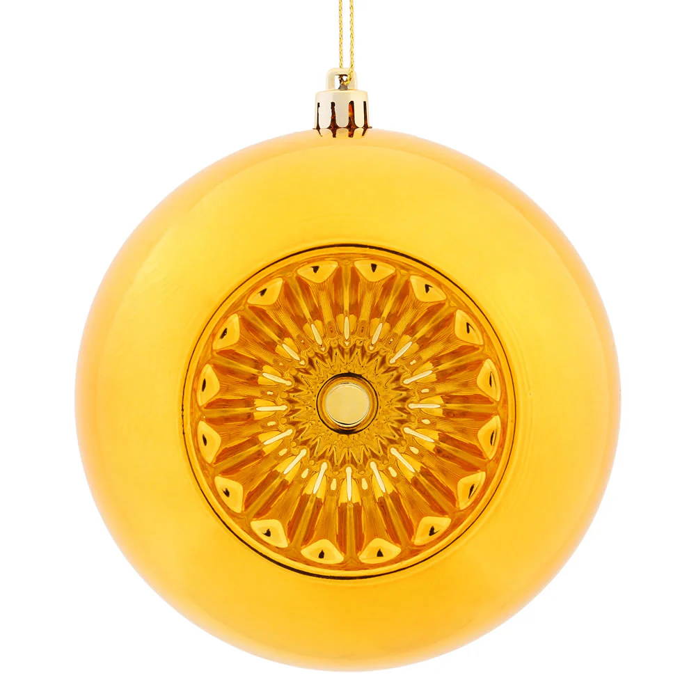 Vickerman 4.75 in. Antique Gold Ball Christmas Ornament