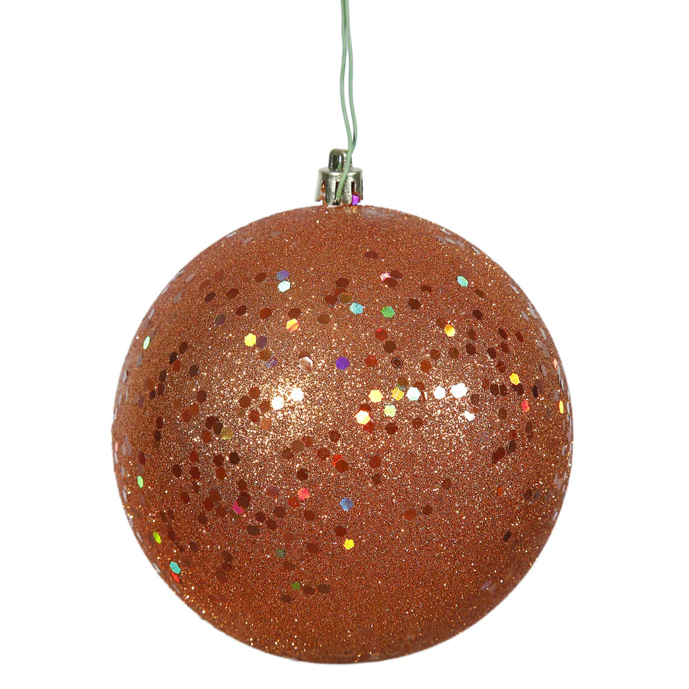 Vickerman 4.75 in. Burnished Orange Ball Christmas Ornament