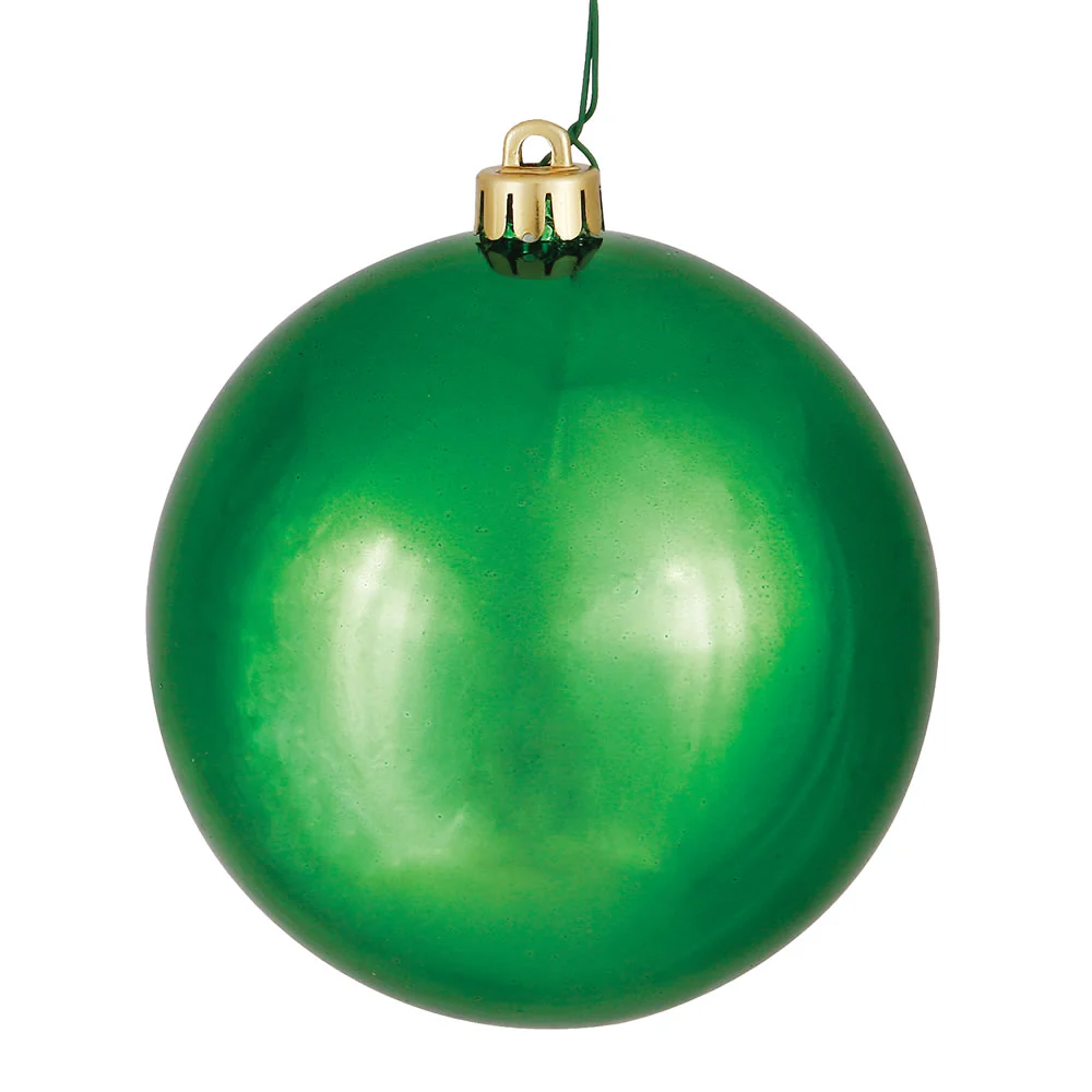Vickerman 4.75 in. Green Shiny Ball Christmas Ornament