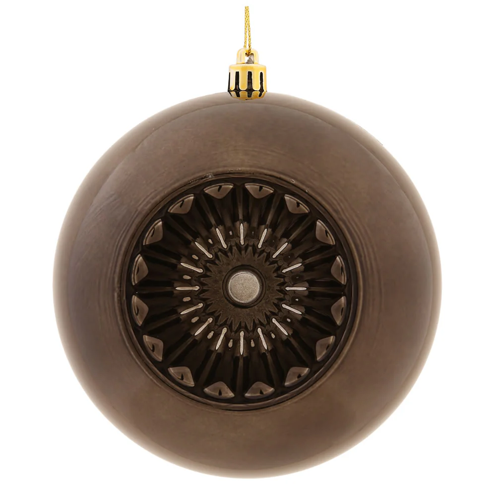 Vickerman 4.75 in. Gunmetal Shiny Ball Christmas Ornament