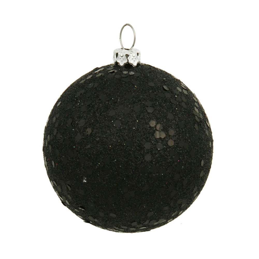 Vickerman 4 in. Black Ball Christmas Ornament