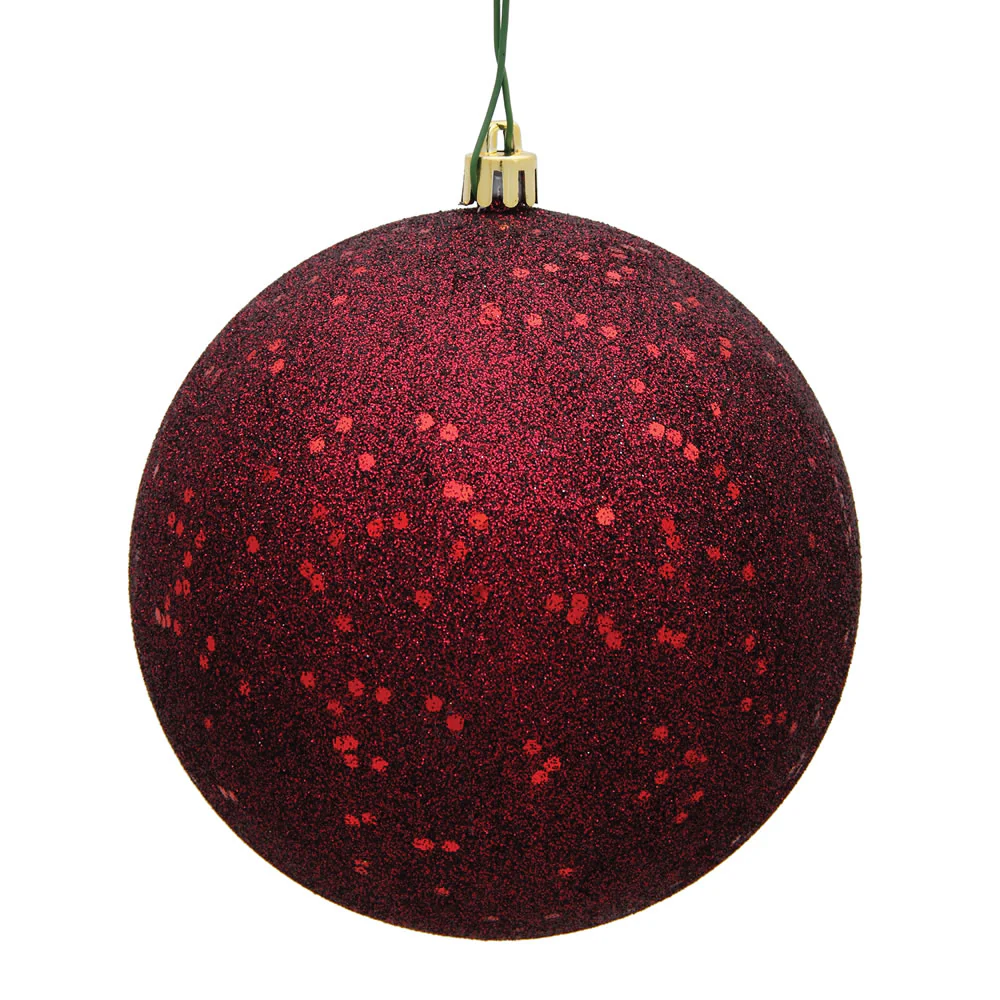 Vickerman 4 in. Burgundy Ball Christmas Ornament