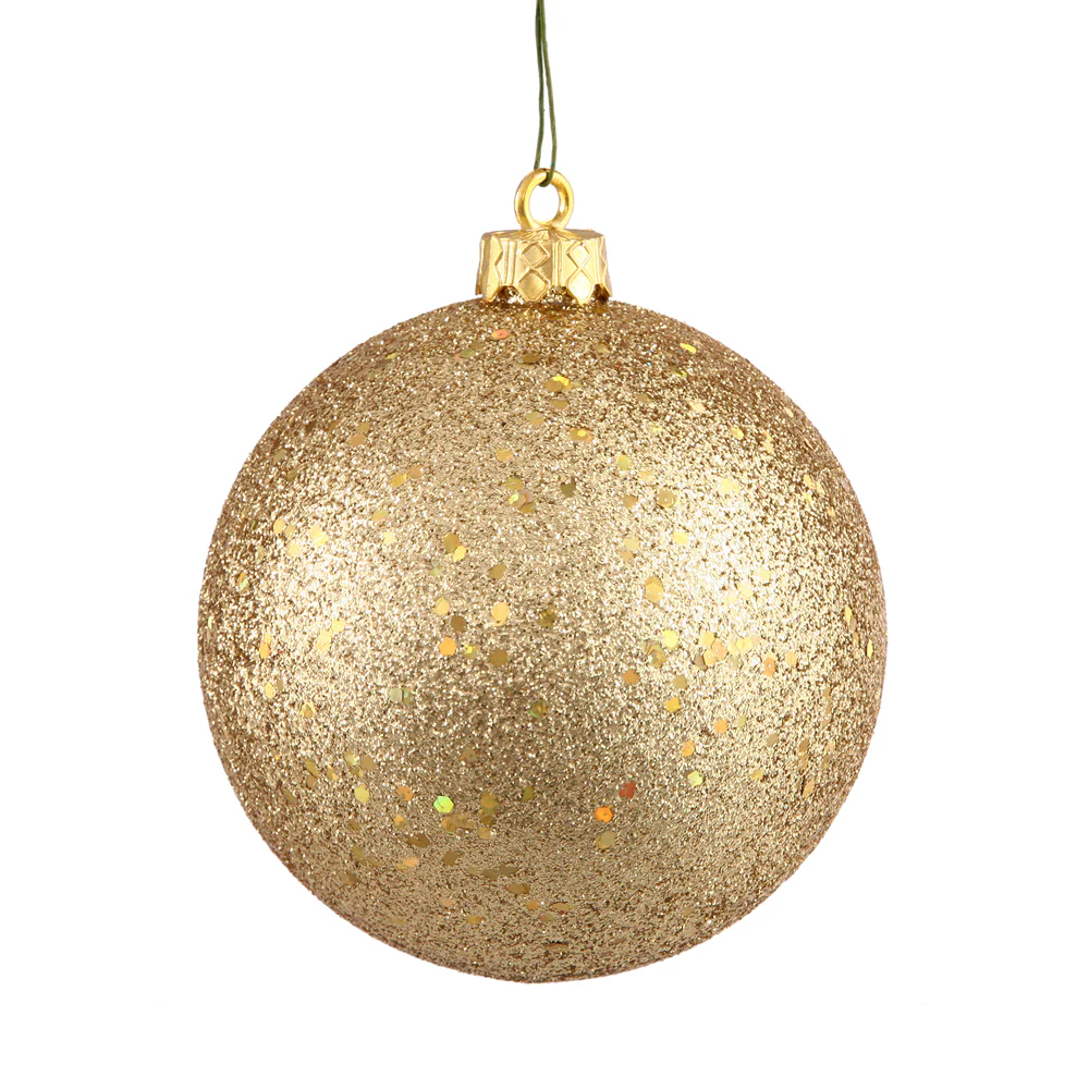 Vickerman 4 in. Gold Ball Christmas Ornament