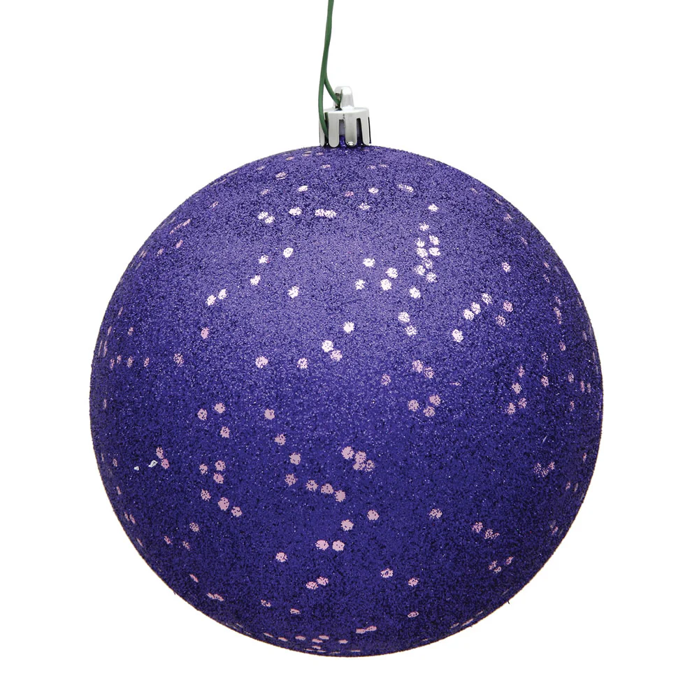 Vickerman 4 in. Purple Ball Christmas Ornament