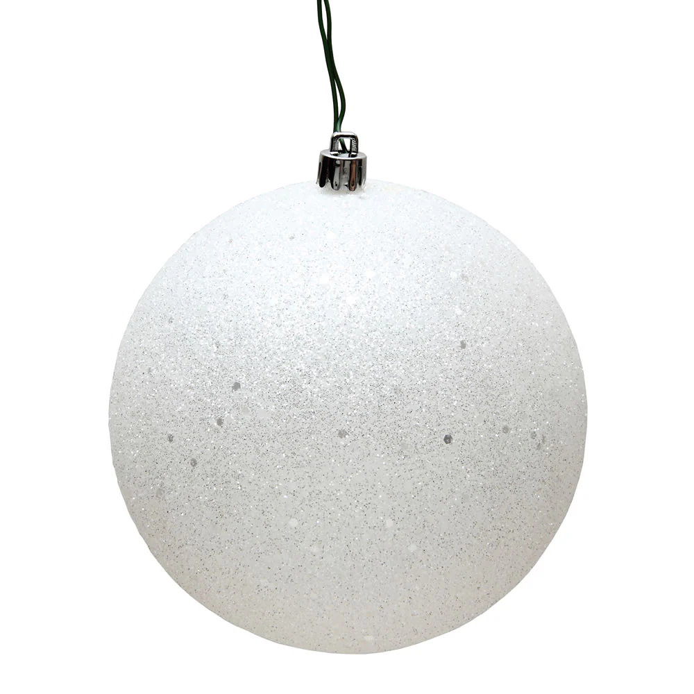 Vickerman 4 in. White Ball Christmas Ornament