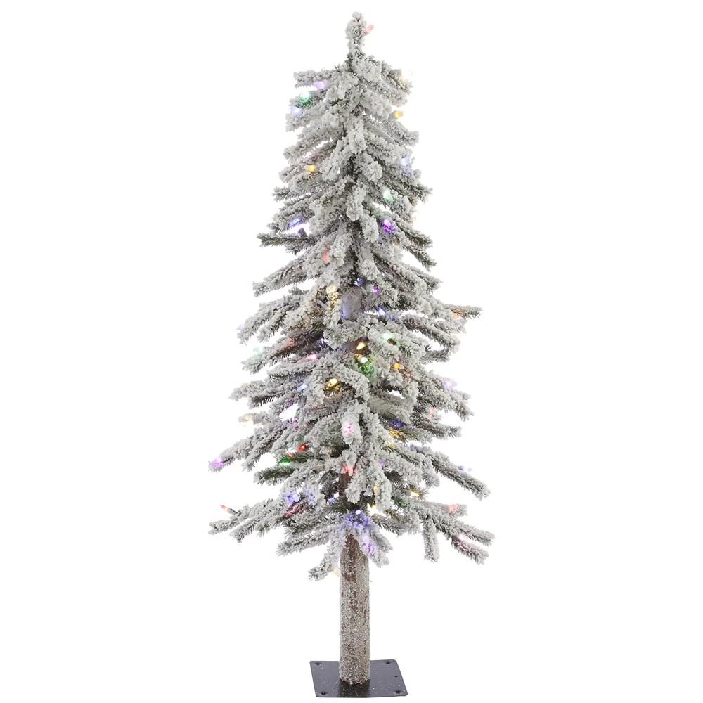 Vickerman 4ft. Alpine Artificial Christmas Tree Multi-Colored LED lights