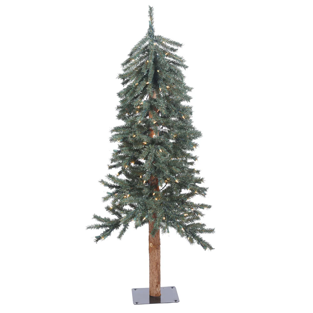 Vickerman 4ft. Bark Alpine Artificial Christmas Tree in LED Lights
