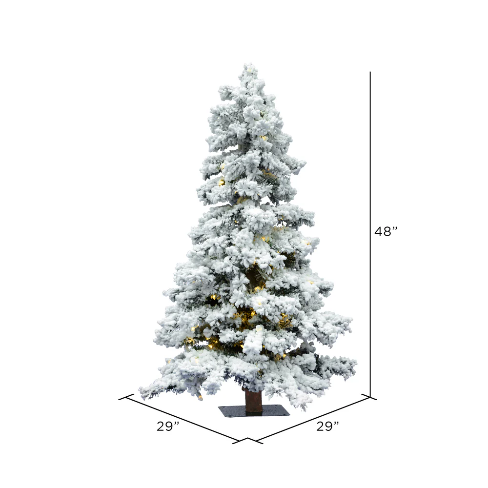 Vickerman 4ft. Flocked Spruce Artificial Christmas Tree Warm White Dura-Lit Lights - Image 4