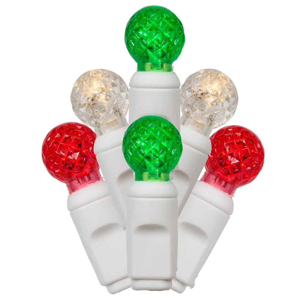 Vickerman 50 Light LED Red-White-Green G12 Set 6in. x 25 ft.