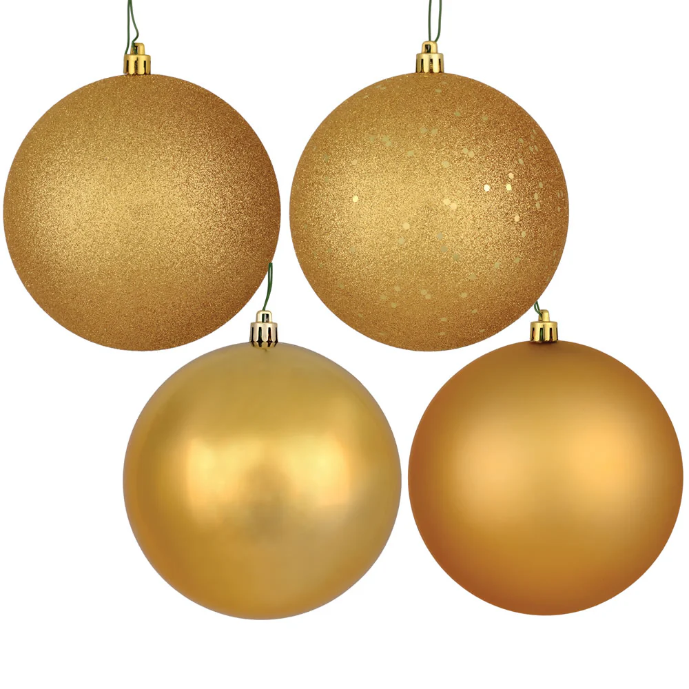 Vickerman 6 in. Copper Gold Ball Christmas Ornament