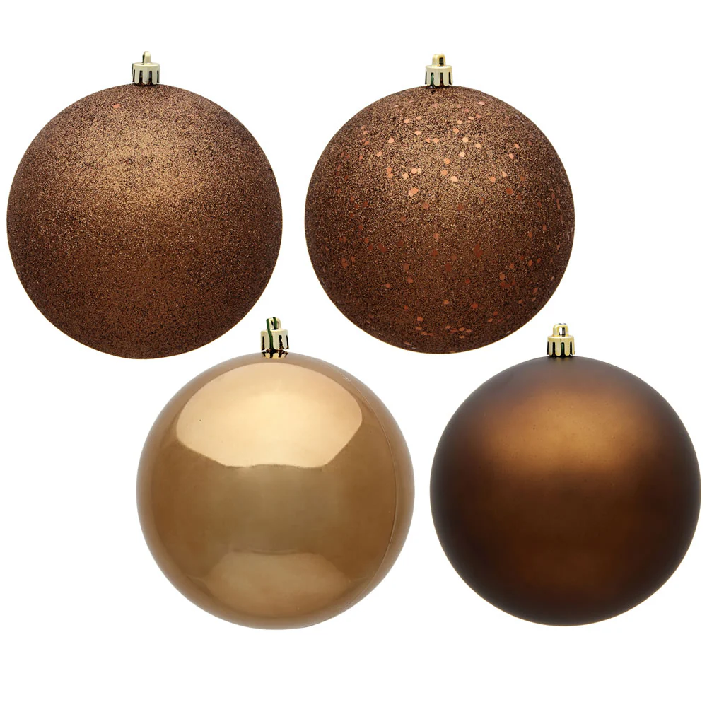 Vickerman 6 in. Mocha Ball 4-Finish Asst Christmas Ornament