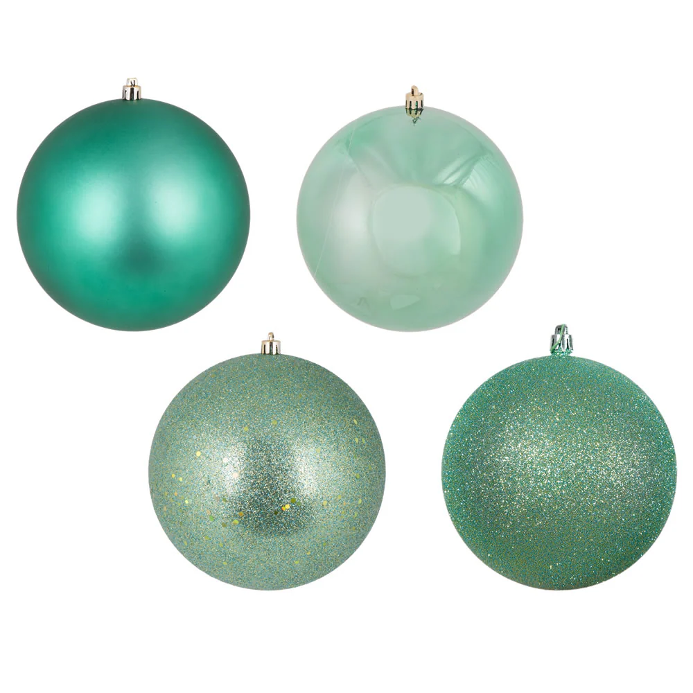 Vickerman 6 in. Seafoam Ball 4-Finish Asst Christmas Ornament