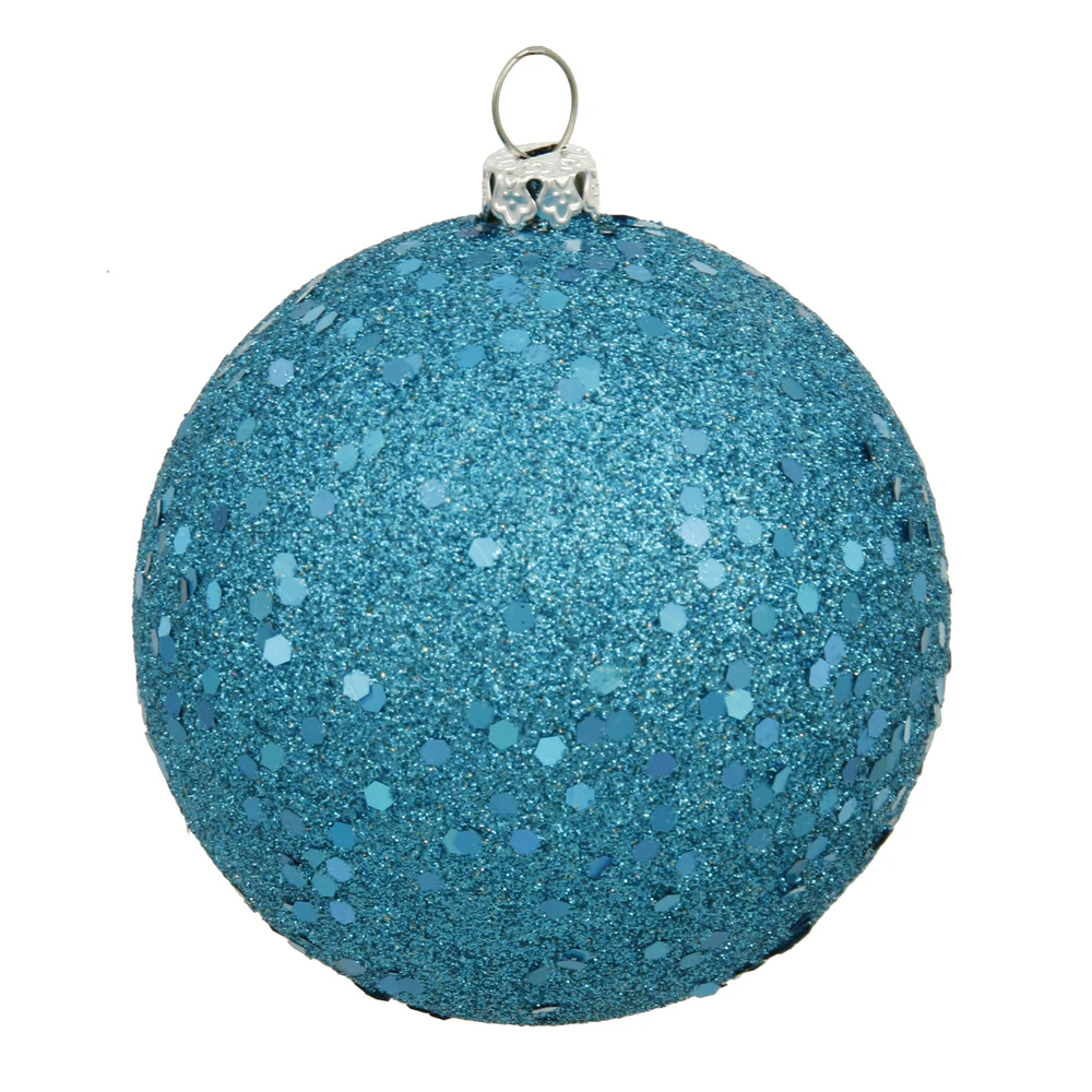 Vickerman 6 in. Turquoise Ball Christmas Ornament