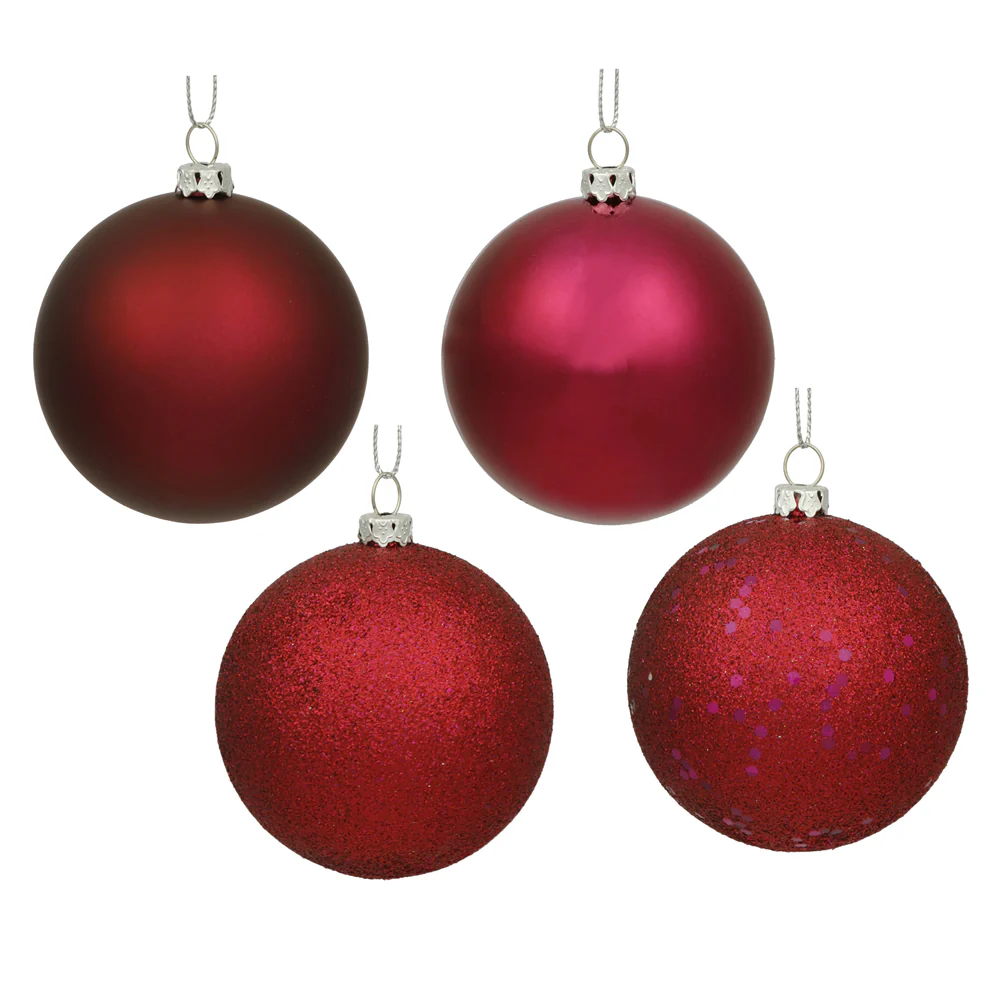 Vickerman 6 in. Wine Ball 4-Finish Asst Christmas Ornament