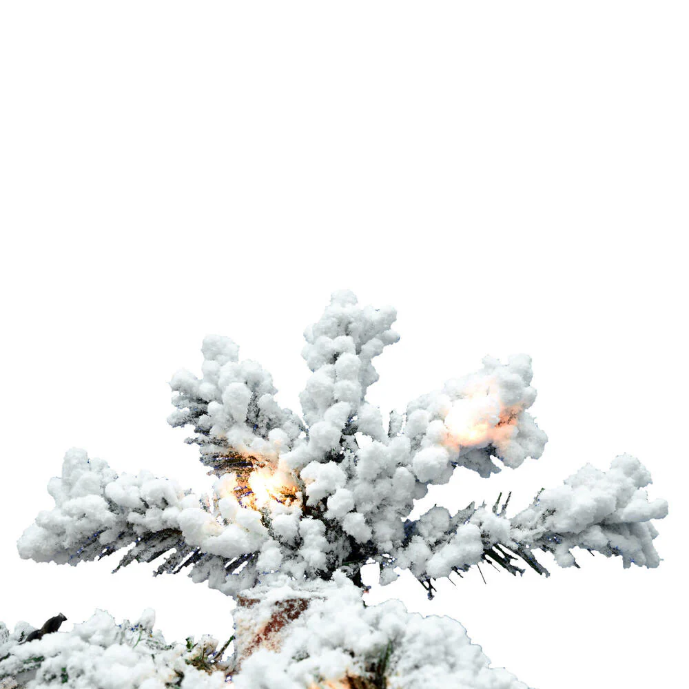 Vickerman 7ft. Flocked Spruce Artificial Christmas Tree with 400 Clear Lights - Image 2