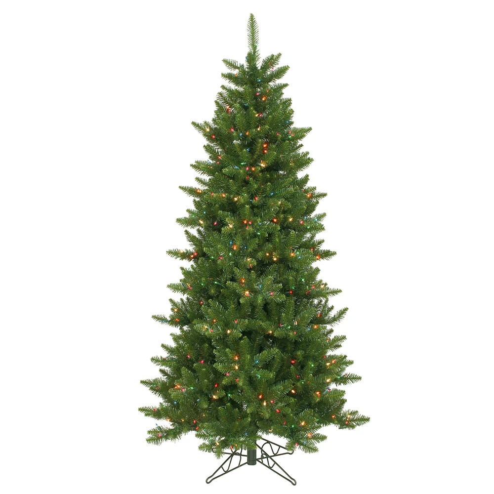 Vickerman 8.5ft. Camdon Fir Slim Artificial Christmas Tree Tree in LED Lights