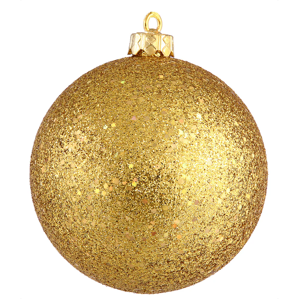 Vickerman 8 in. Antique Gold Ball Christmas Ornament