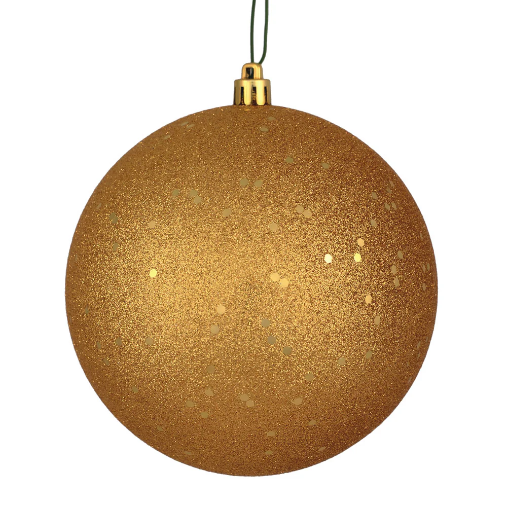 Vickerman 8 in. Copper Gold Ball Christmas Ornament