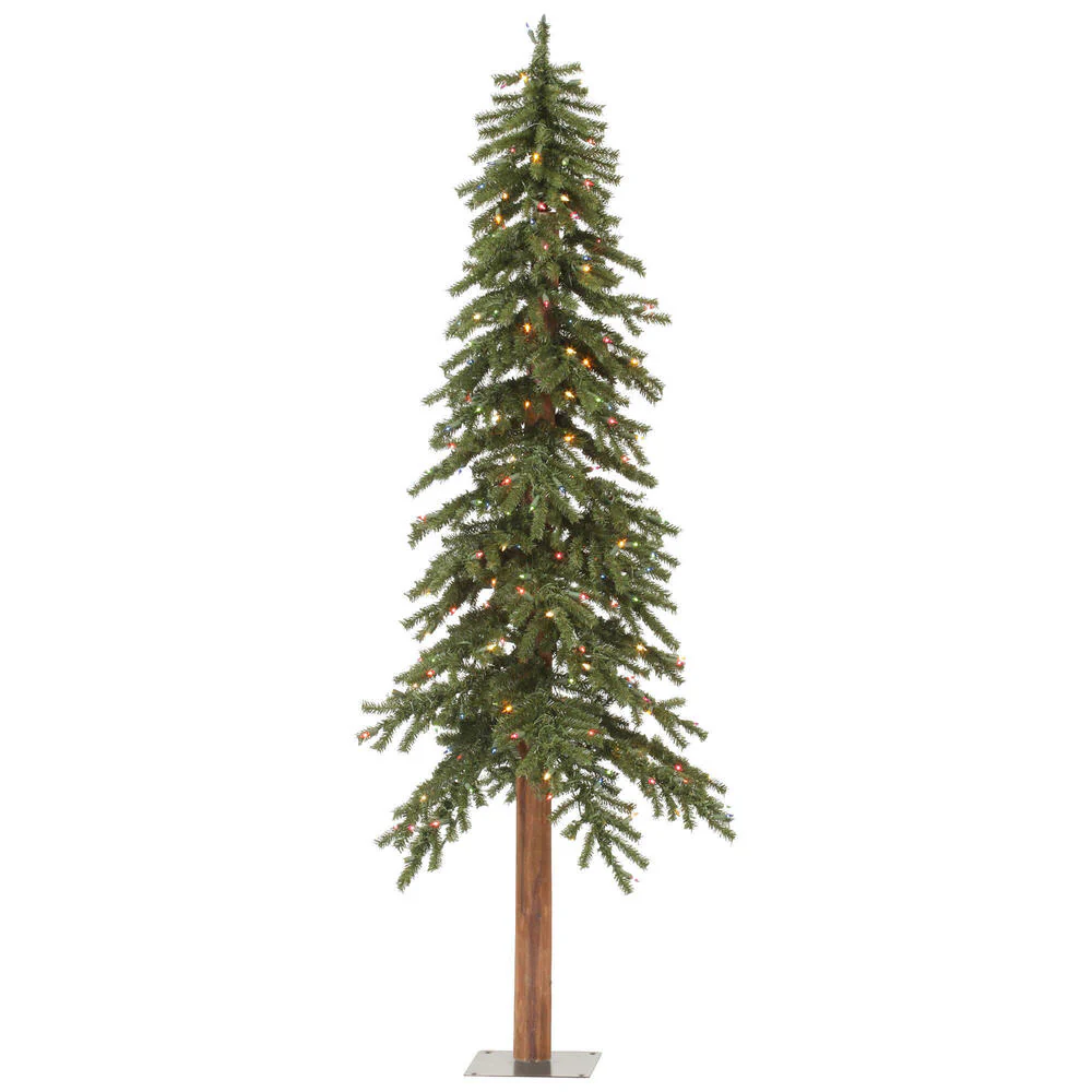 Vickerman 8ft x 50in. Alpine Artificial Christmas Tree Multi-colored LED Lights