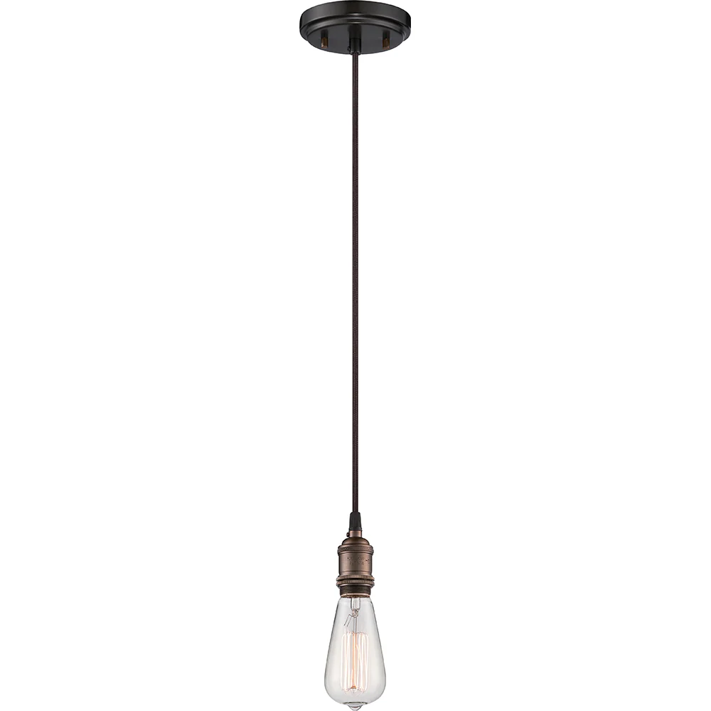 Nuvo Vintage 4.88" 1-Light Pendant w/ Vintage Lamp Included in Rustic Bronze