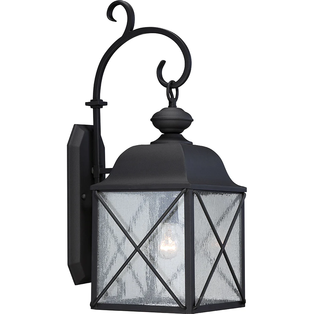 Wingate 1 LT 8" Outdoor Wall Fixture w/ Clear Seed Glass