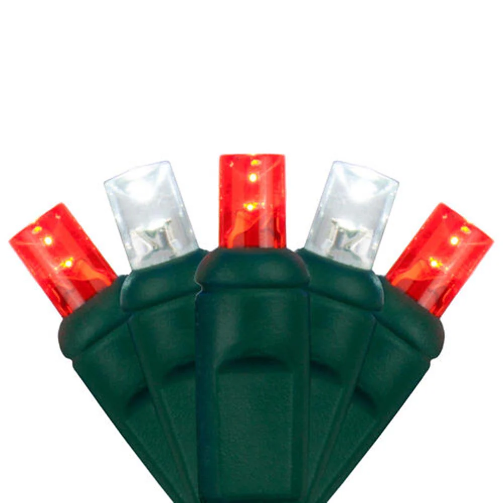 Wintergreen 70 5mm Red Cool White LED Christmas Lights 4in. Spacing 120v