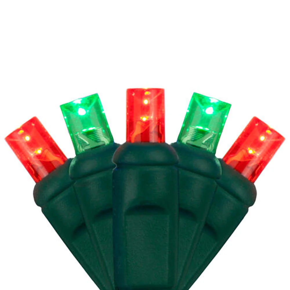 Wintergreen 70 5mm Red Green LED Christmas Lights 4in. Spacing 120v